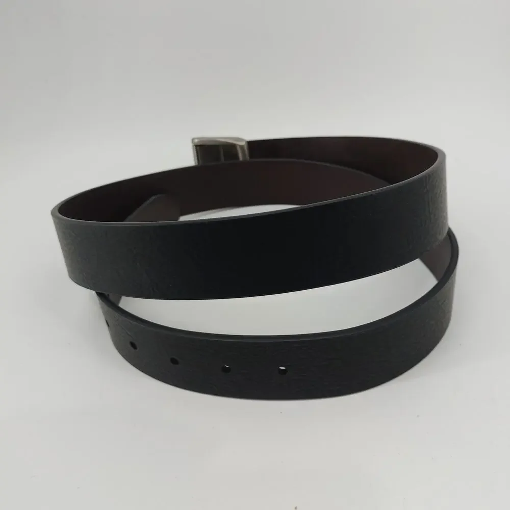 Levis Belt Black Brown Silver Tone Buckle 42-44 XL Men's